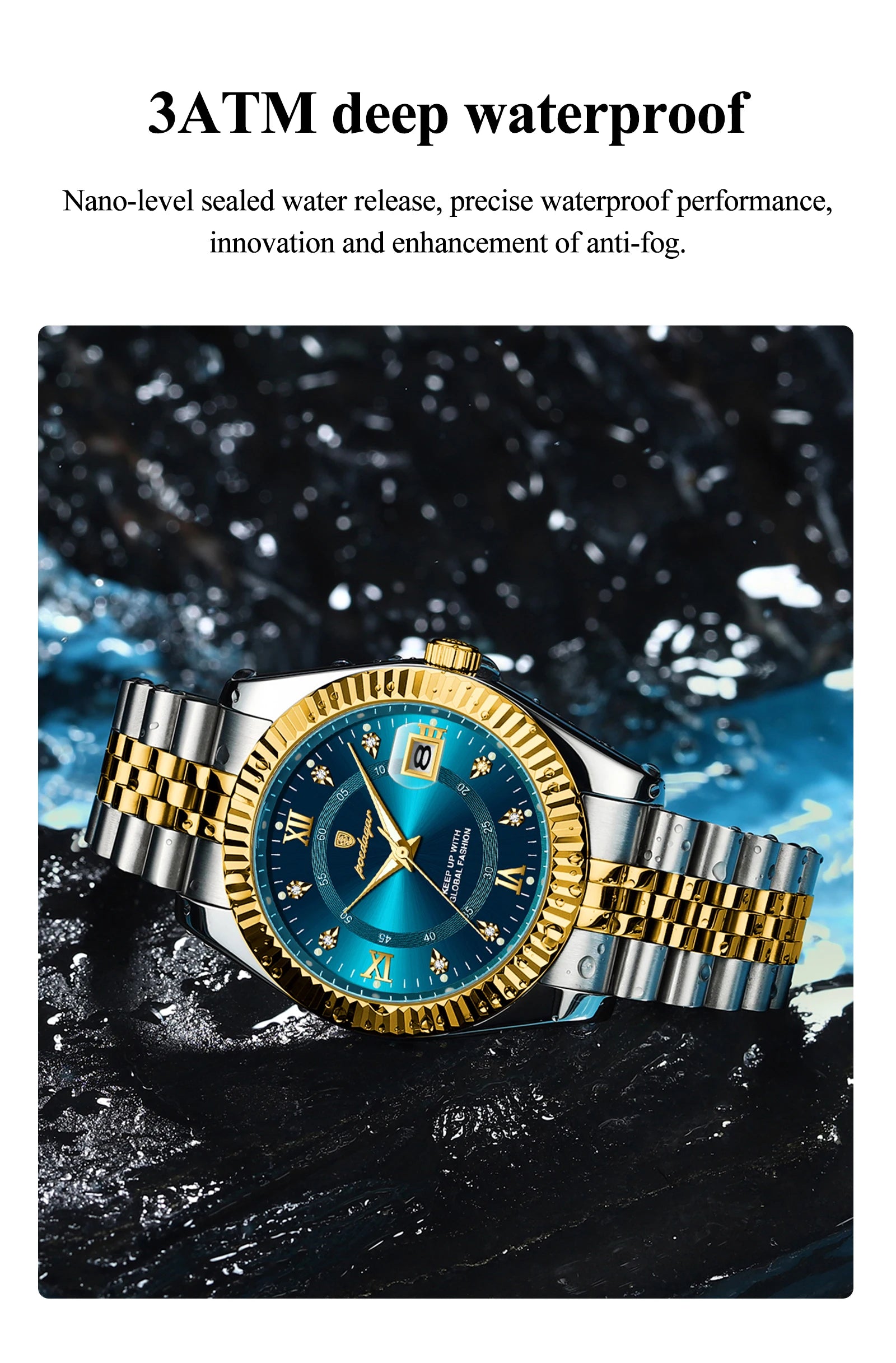 POEDAGAR Business Luxury Quartz Wristwatch For Men Waterproof Luminous Date Man Watch Stainless Steel Sports Men's Watches Reloj