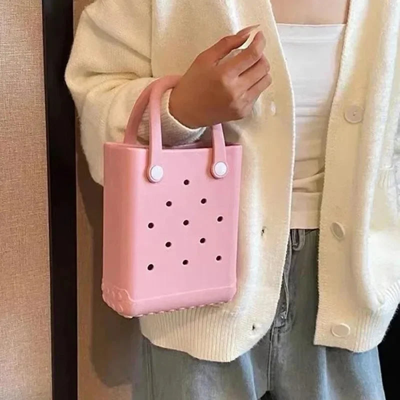 Beach Bag Portable Cosmetic Pouch Kid Handbag Picnic Storage Basket Clothes Sunglasses Pouch Makeup Organizer Beach Accessory