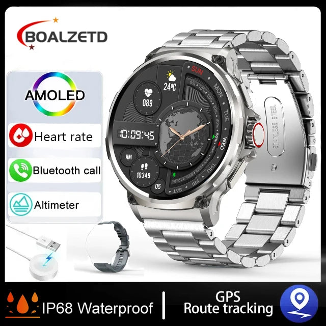 New Military Smart Watch Men 710 mA Waterproof Outdoor Sport Fitness Watches Health Monitor BT Call Smart Watch Men