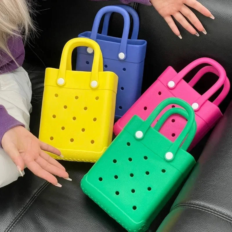 Beach Bag Portable Cosmetic Pouch Kid Handbag Picnic Storage Basket Clothes Sunglasses Pouch Makeup Organizer Beach Accessory