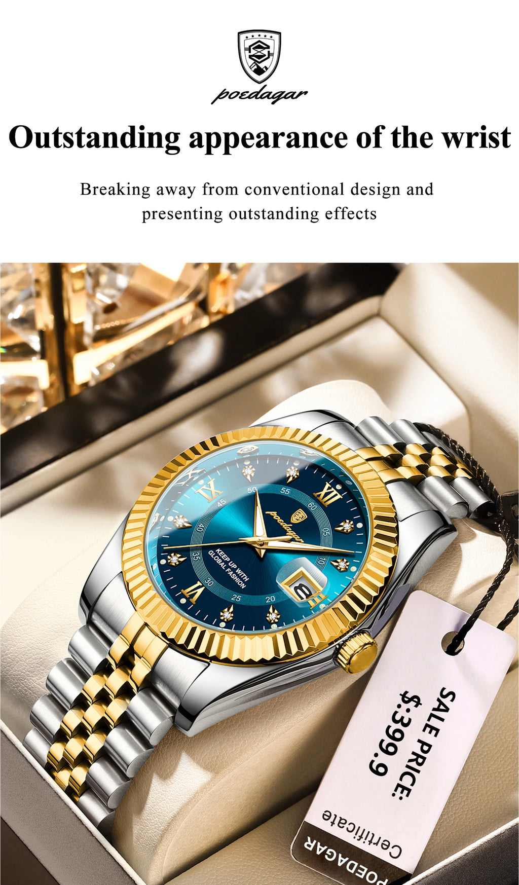 POEDAGAR Business Luxury Quartz Wristwatch For Men Waterproof Luminous Date Man Watch Stainless Steel Sports Men's Watches Reloj