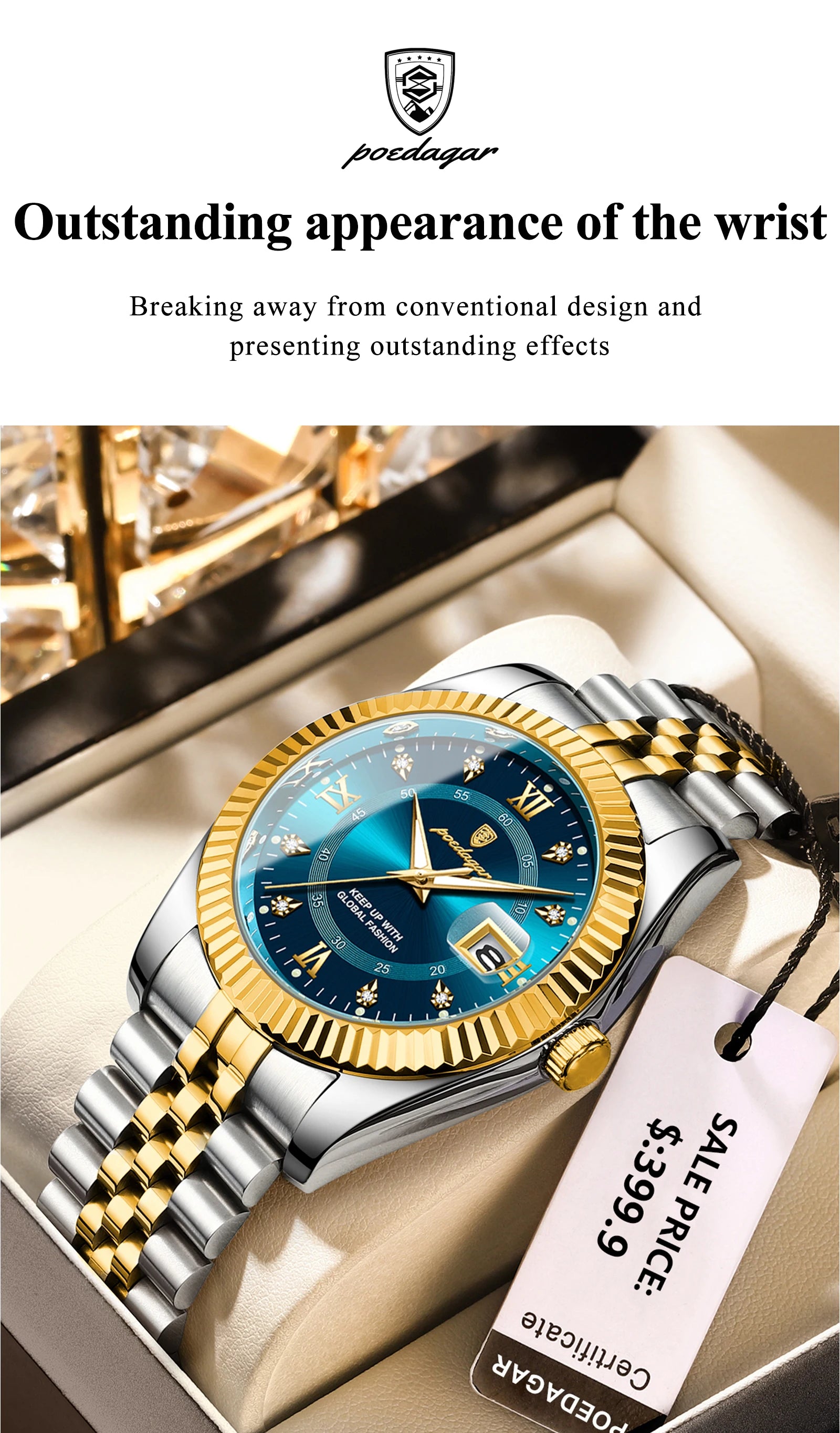 POEDAGAR Business Luxury Quartz Wristwatch For Men Waterproof Luminous Date Man Watch Stainless Steel Sports Men's Watches Reloj