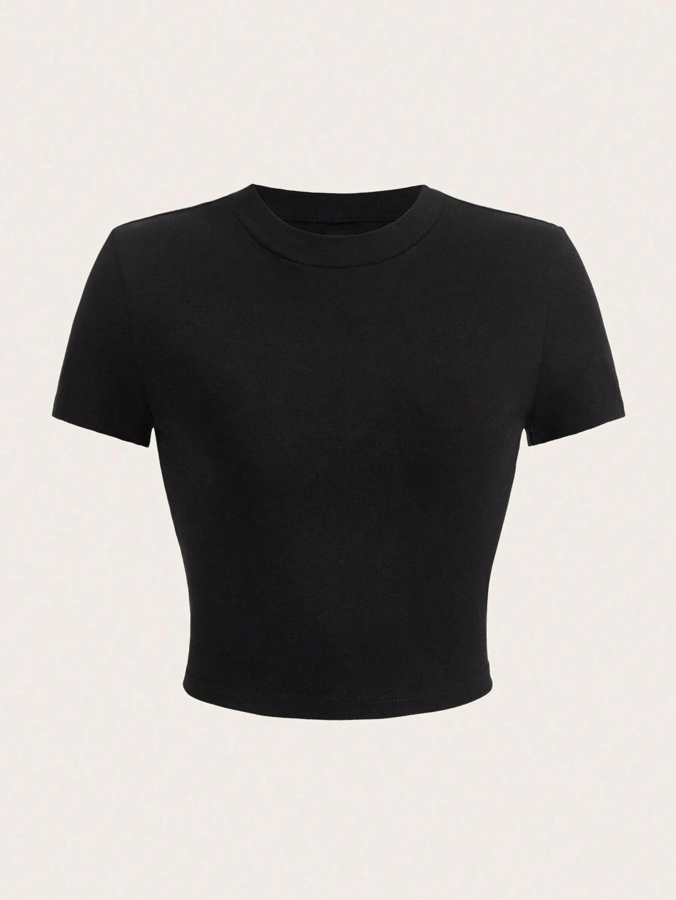 Y2K Woman Solid Cotton Crop Tops Short Sleeve High Elastic T-Shirt Soft O-Neck Sporty Tees Summer Street Fashion Female Clothes