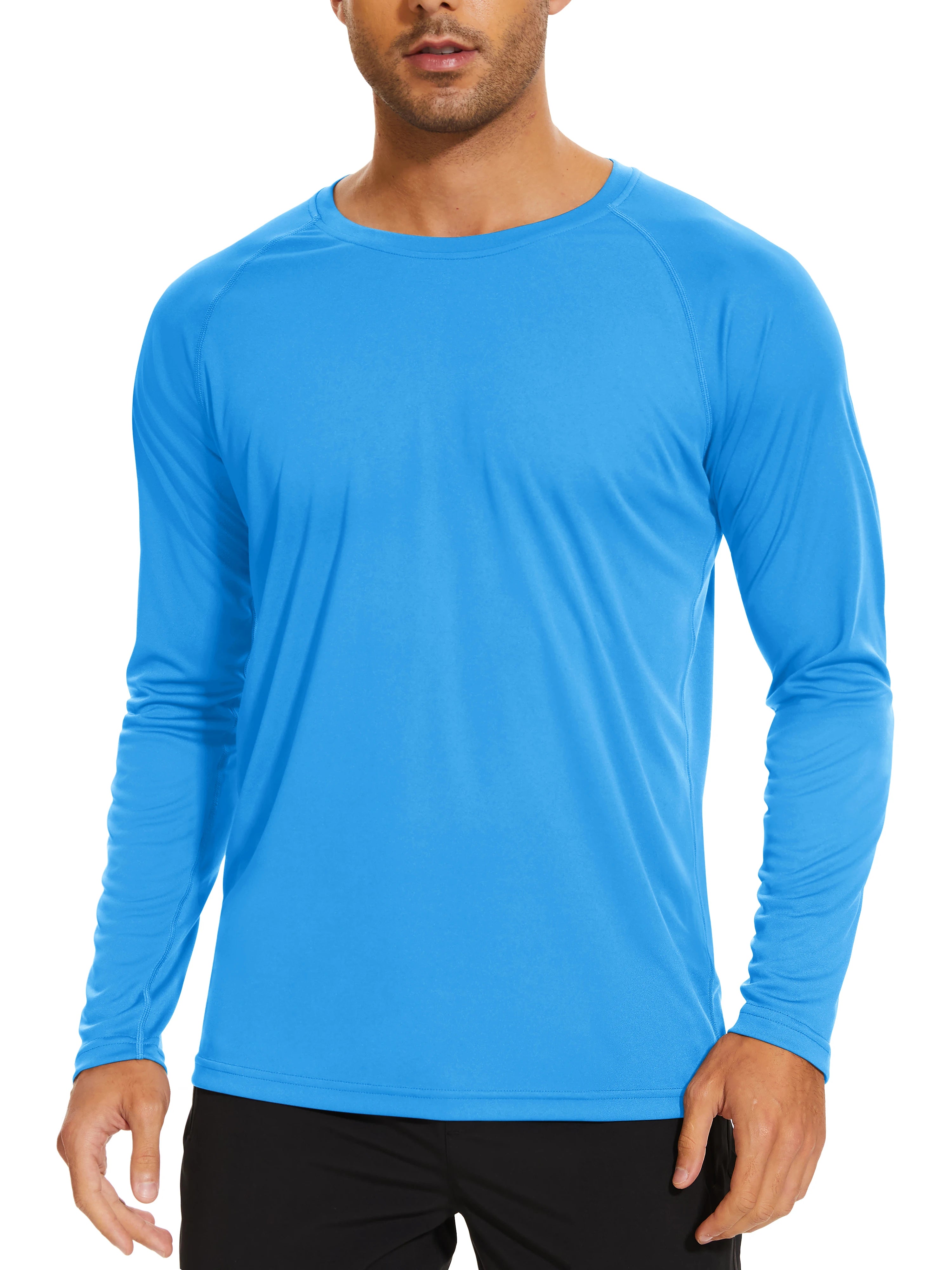 TACVASEN Men's Sun Protection T-shirts Summer UPF 50+ Long Sleeve Performance Quick Dry Breathable Hiking Fish T-shirts UV-Proof