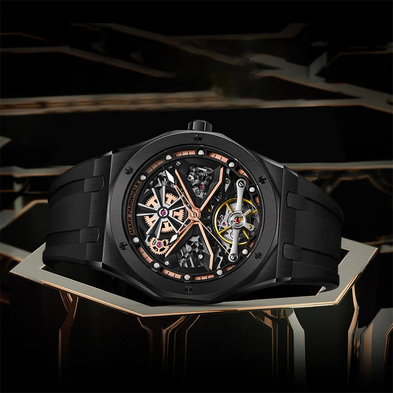 Mark Fairwhal 2025 New Mens Watches Luxury Automatic Mechanical Wristwatch Men Timepiece Waterproof Clock Tonneau Watch for Men