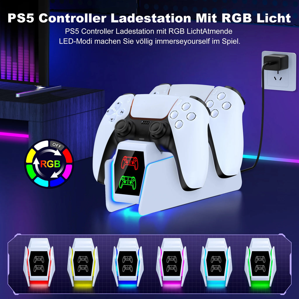 BEBONCOOL FC302 PS5 Controller Charging Station Dual Fast Charger LED Stand For DualSense Gamepad