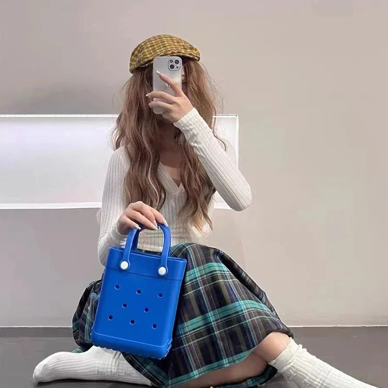 Beach Bag Portable Cosmetic Pouch Kid Handbag Picnic Storage Basket Clothes Sunglasses Pouch Makeup Organizer Beach Accessory