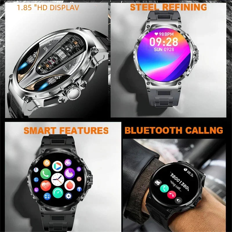 New Military Smart Watch Men 710 mA Waterproof Outdoor Sport Fitness Watches Health Monitor BT Call Smart Watch Men