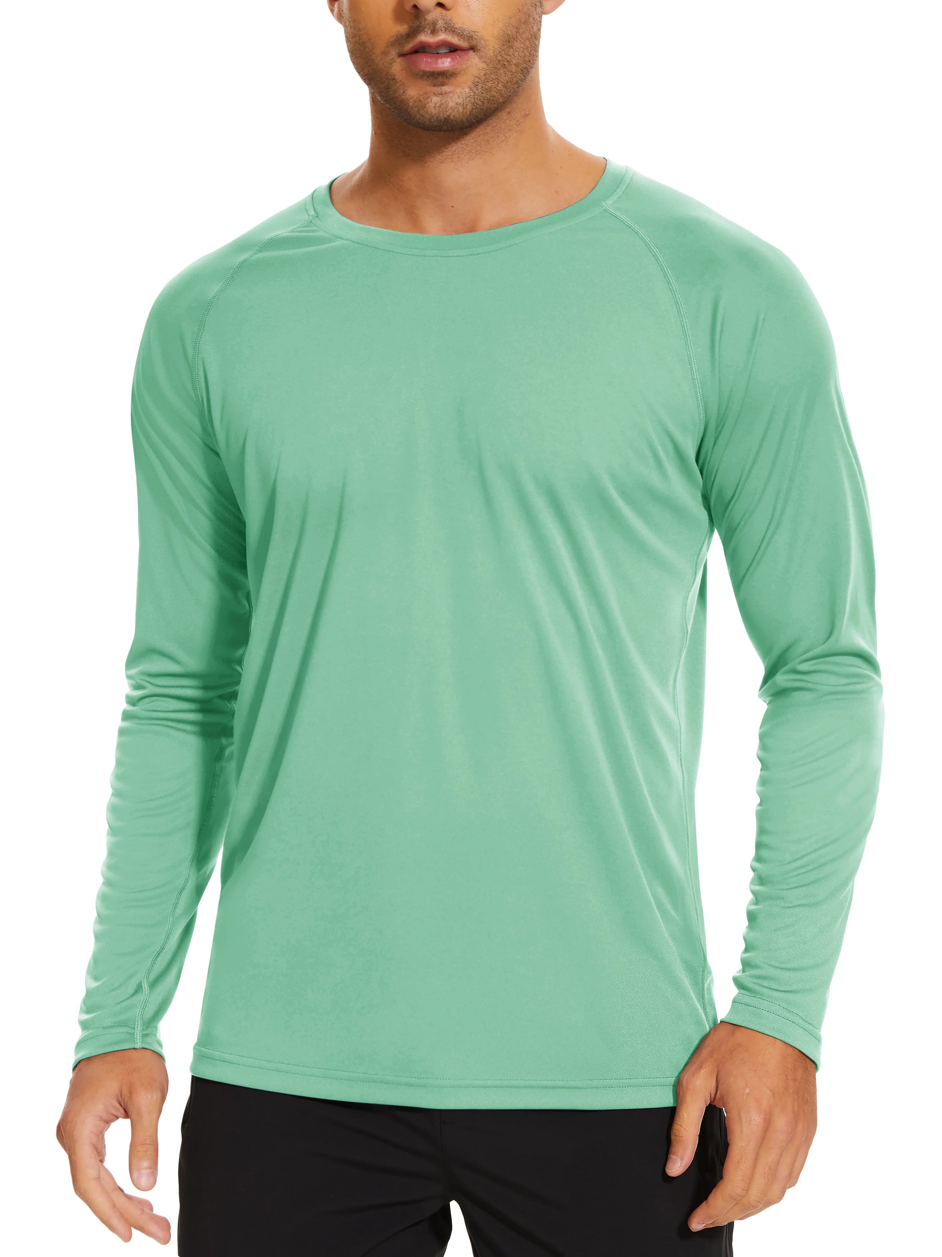 TACVASEN Men's Sun Protection T-shirts Summer UPF 50+ Long Sleeve Performance Quick Dry Breathable Hiking Fish T-shirts UV-Proof