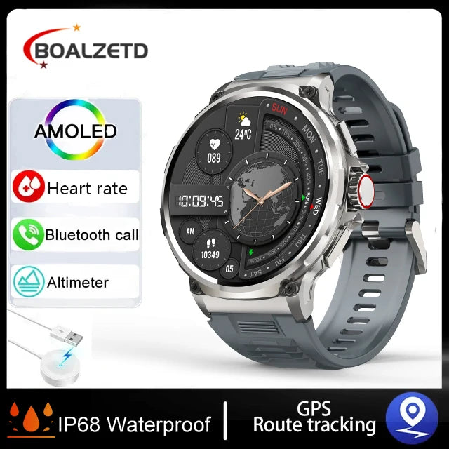 New Military Smart Watch Men 710 mA Waterproof Outdoor Sport Fitness Watches Health Monitor BT Call Smart Watch Men