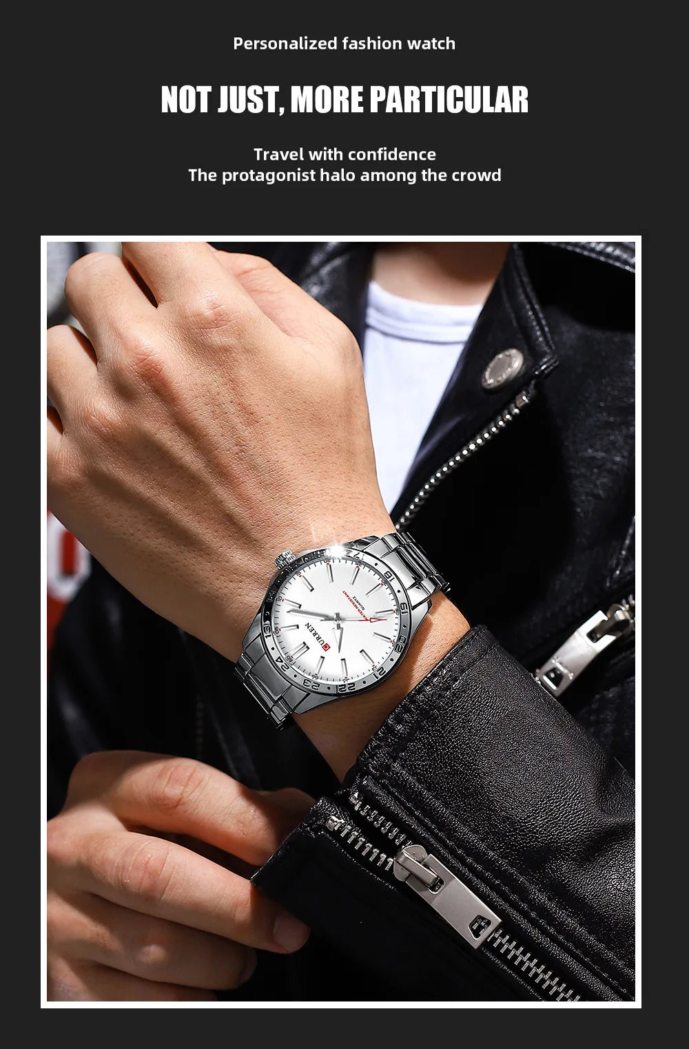 CURREN 8452 Casual Sport Simple Business Men's Watches 2025 Stainless Steel Band Wristwatch Quartz Clock with Luminous Pointers