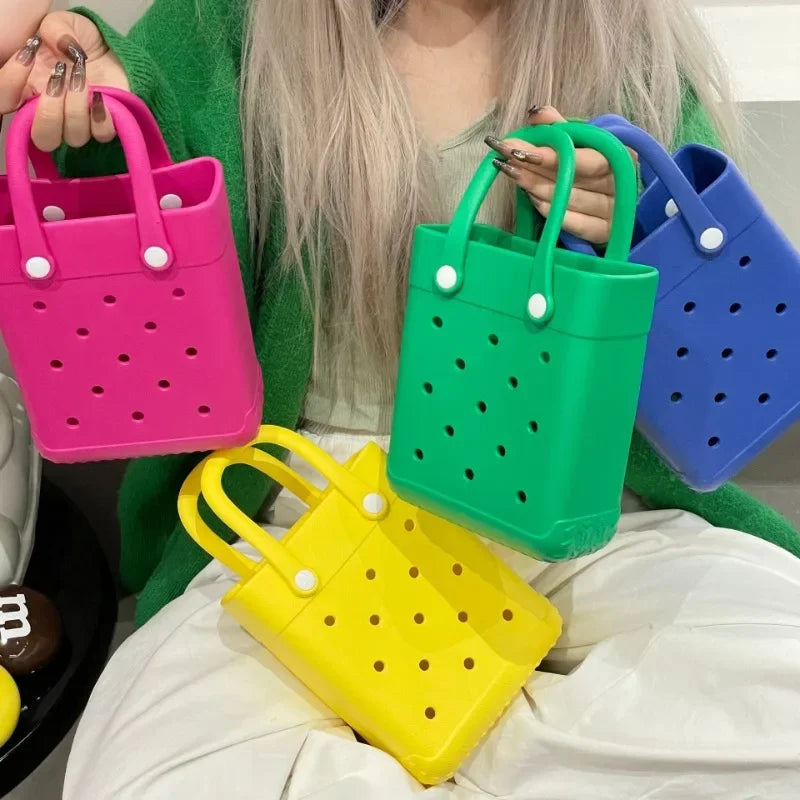 Beach Bag Portable Cosmetic Pouch Kid Handbag Picnic Storage Basket Clothes Sunglasses Pouch Makeup Organizer Beach Accessory