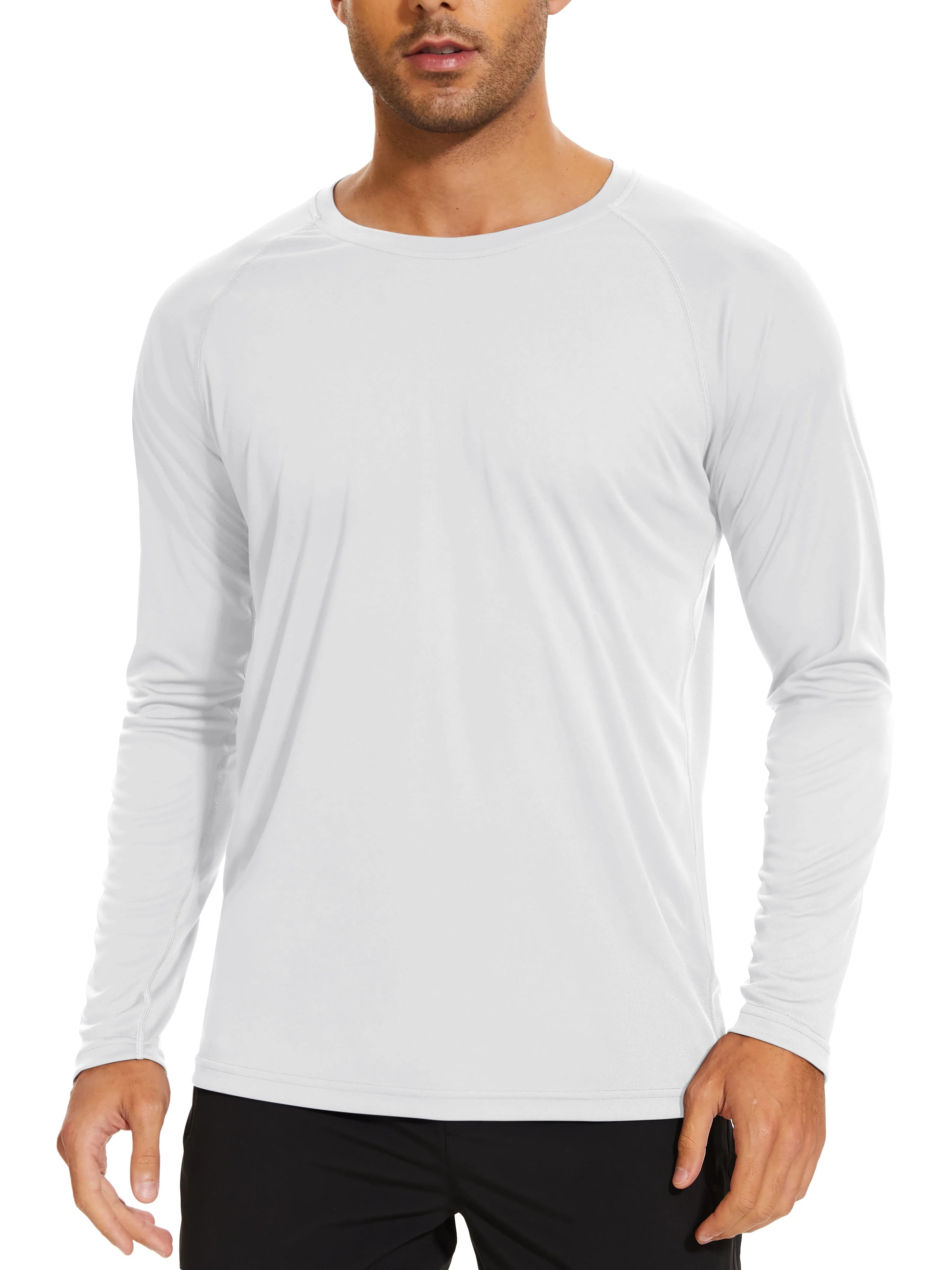 TACVASEN Men's Sun Protection T-shirts Summer UPF 50+ Long Sleeve Performance Quick Dry Breathable Hiking Fish T-shirts UV-Proof