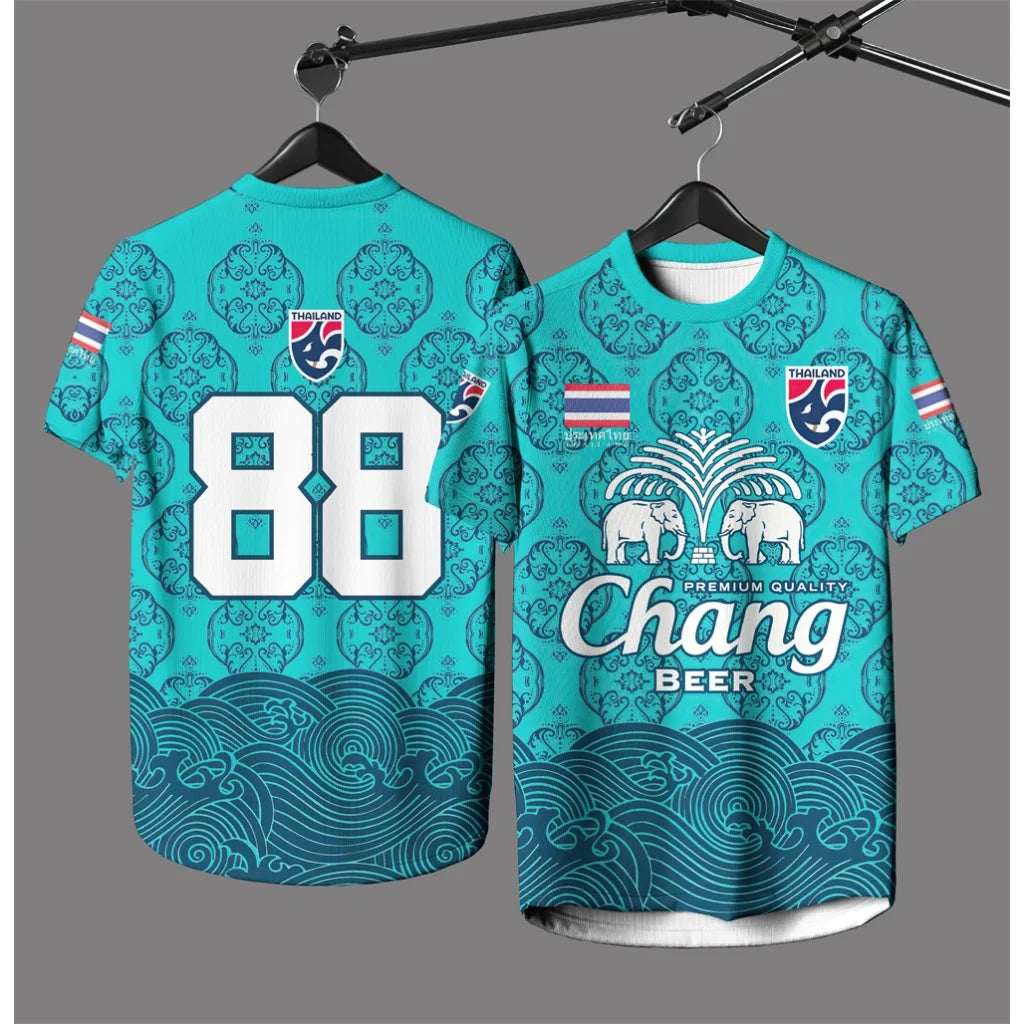 Summer New Thailand Chang Elephant 3D Printed Short-sleeved Summer Street Men's T-shirt High Quality Men's And Women's Tops