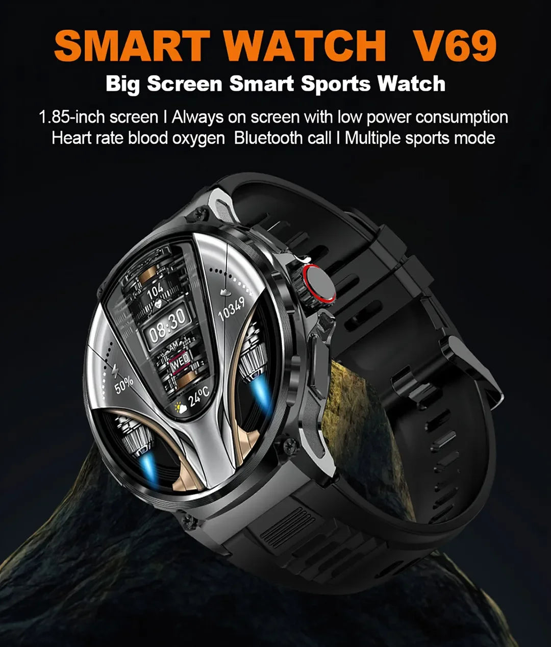 New Military Smart Watch Men 710 mA Waterproof Outdoor Sport Fitness Watches Health Monitor BT Call Smart Watch Men