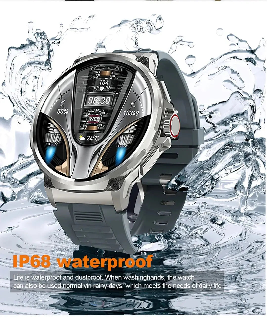 New Military Smart Watch Men 710 mA Waterproof Outdoor Sport Fitness Watches Health Monitor BT Call Smart Watch Men