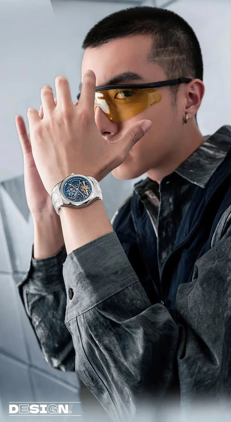 Mark Fairwhal 2025 New Mens Watches Luxury Automatic Mechanical Wristwatch Men Timepiece Waterproof Clock Tonneau Watch for Men