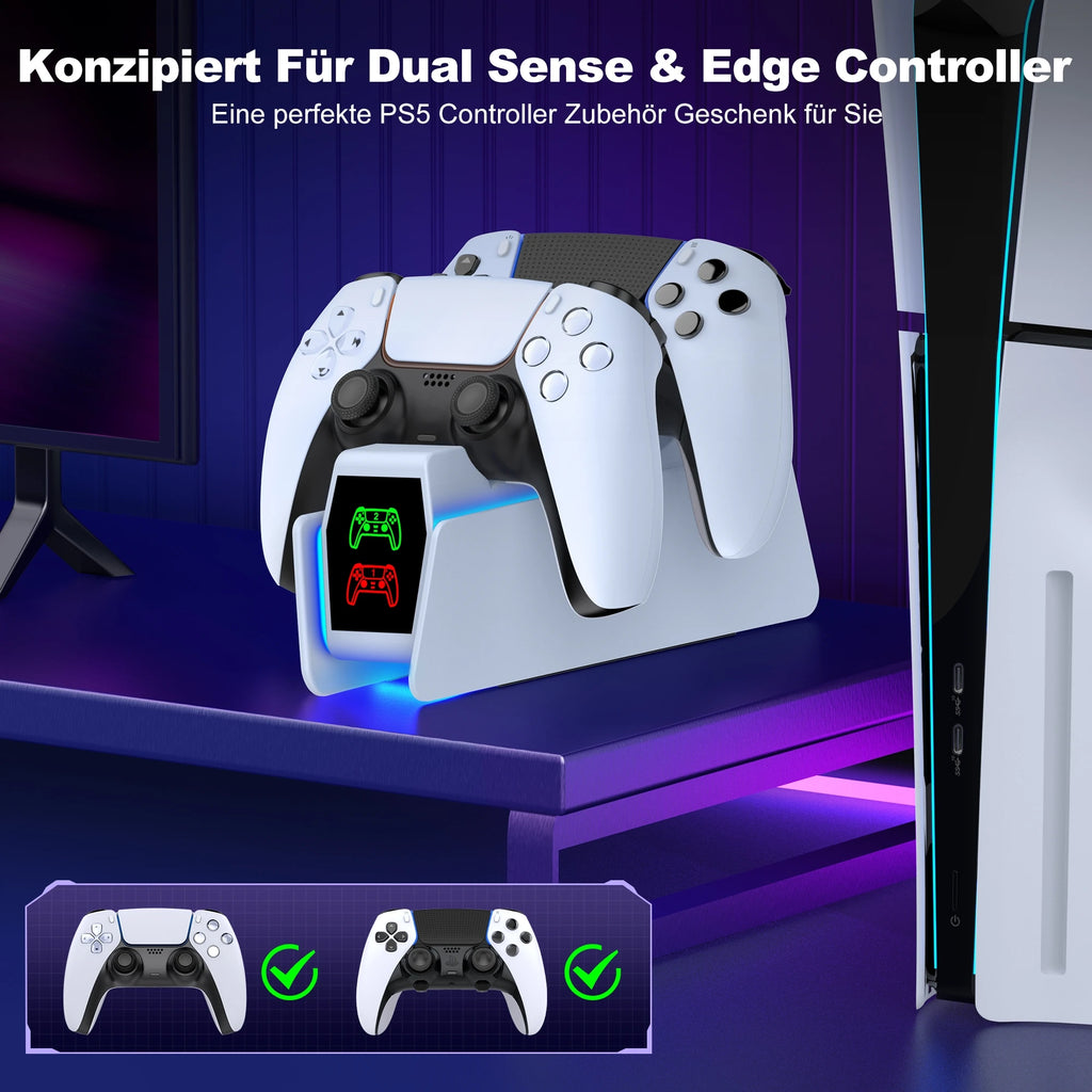 BEBONCOOL FC302 PS5 Controller Charging Station Dual Fast Charger LED Stand For DualSense Gamepad