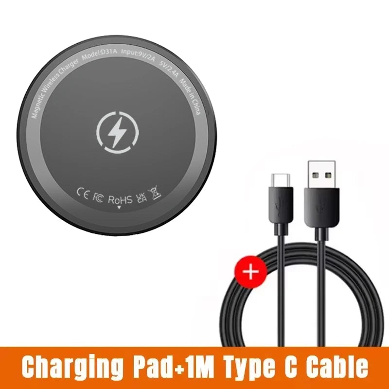 15w Magnetic Wireless Charger Phone Pad For Magsafe iPhone 17 16 15 14 13 12 Pro Max Airpods Pro Magnet Fast Charging Station