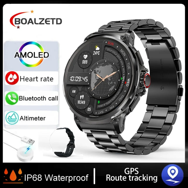 New Military Smart Watch Men 710 mA Waterproof Outdoor Sport Fitness Watches Health Monitor BT Call Smart Watch Men