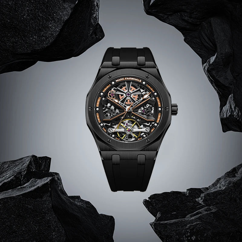 Mark Fairwhal 2025 New Mens Watches Luxury Automatic Mechanical Wristwatch Men Timepiece Waterproof Clock Tonneau Watch for Men