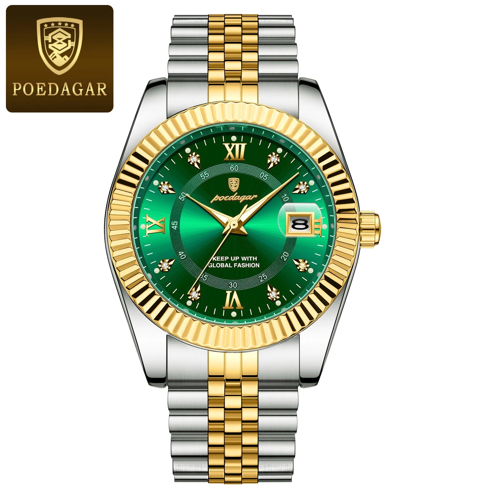 POEDAGAR Business Luxury Quartz Wristwatch For Men Waterproof Luminous Date Man Watch Stainless Steel Sports Men's Watches Reloj