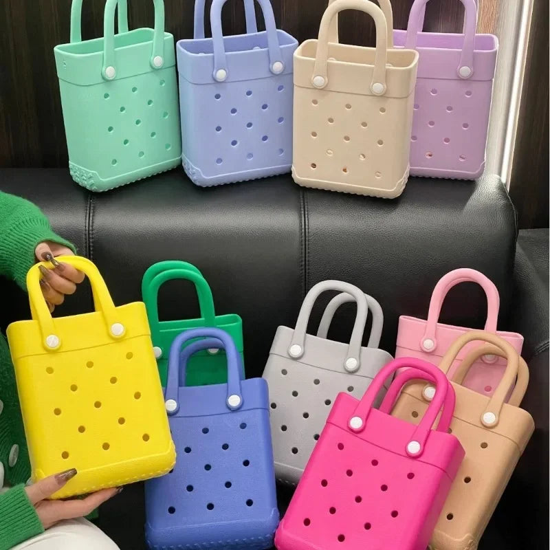 Beach Bag Portable Cosmetic Pouch Kid Handbag Picnic Storage Basket Clothes Sunglasses Pouch Makeup Organizer Beach Accessory