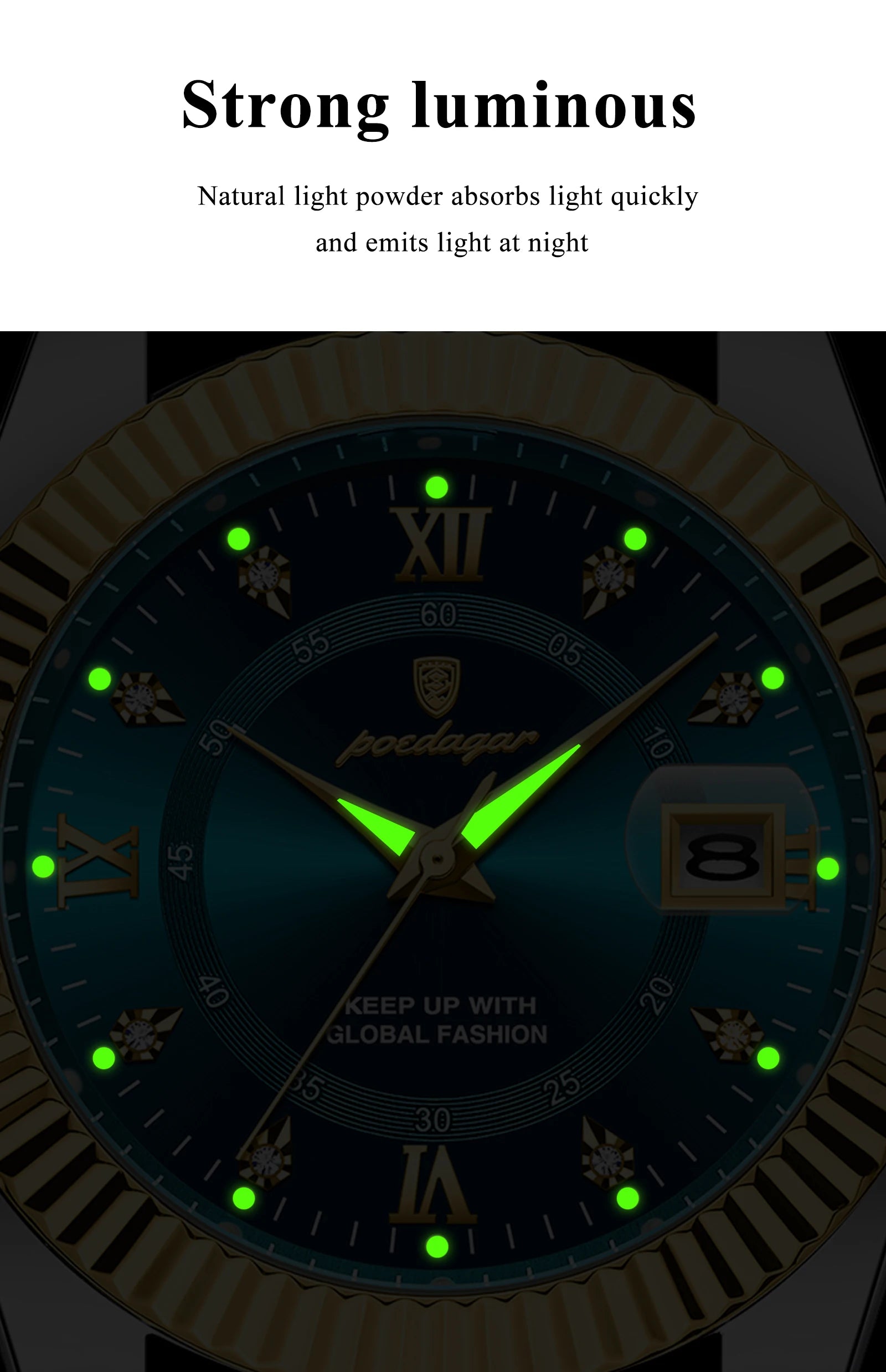 POEDAGAR Business Luxury Quartz Wristwatch For Men Waterproof Luminous Date Man Watch Stainless Steel Sports Men's Watches Reloj