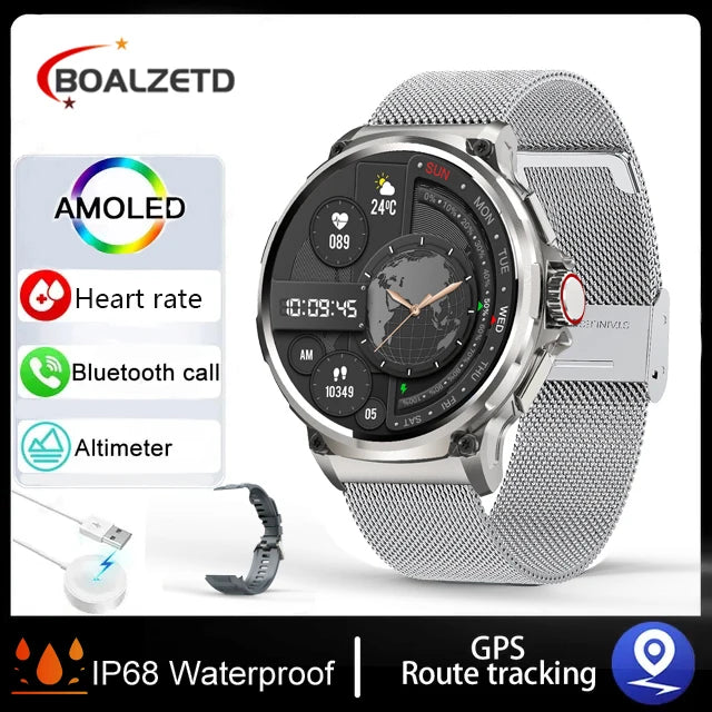 New Military Smart Watch Men 710 mA Waterproof Outdoor Sport Fitness Watches Health Monitor BT Call Smart Watch Men