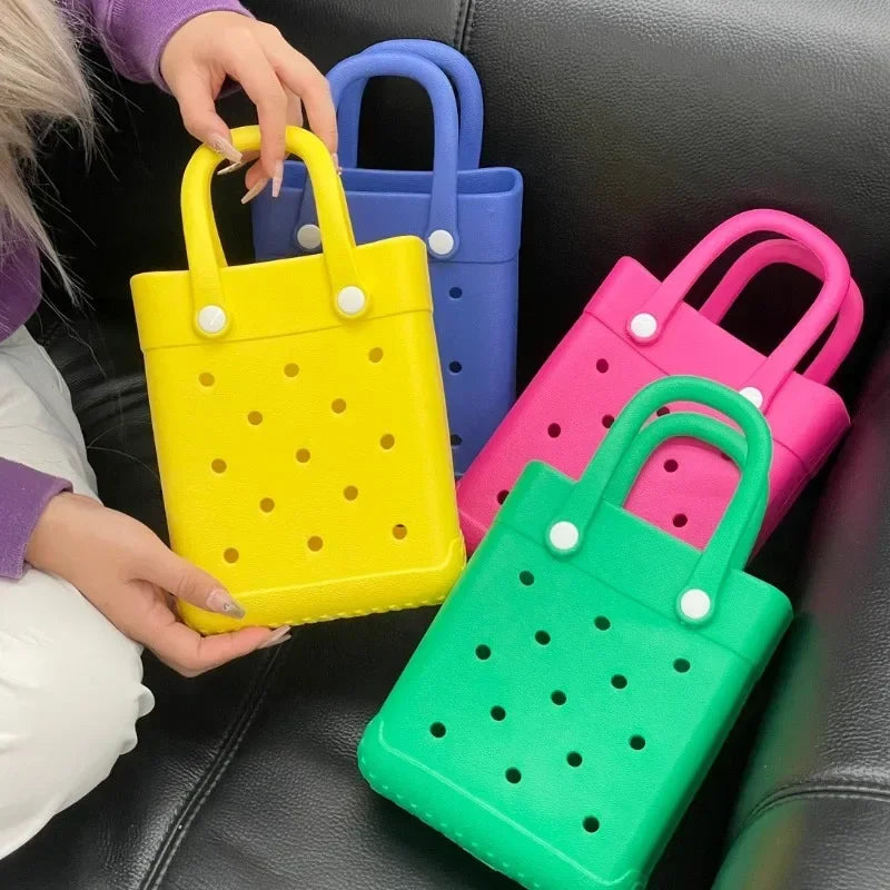 Beach Bag Portable Cosmetic Pouch Kid Handbag Picnic Storage Basket Clothes Sunglasses Pouch Makeup Organizer Beach Accessory