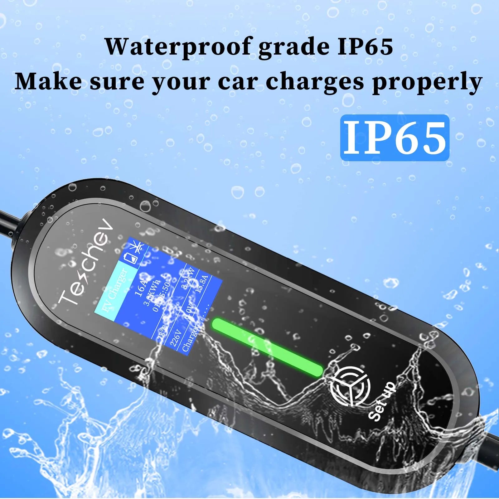 Teschev Portable Electrical Car Charger Type 1 SAE J1772 Type 2 IEC 62196 GBT Charger 16A 1 Phase 3.5kW Wallbox Charging Station