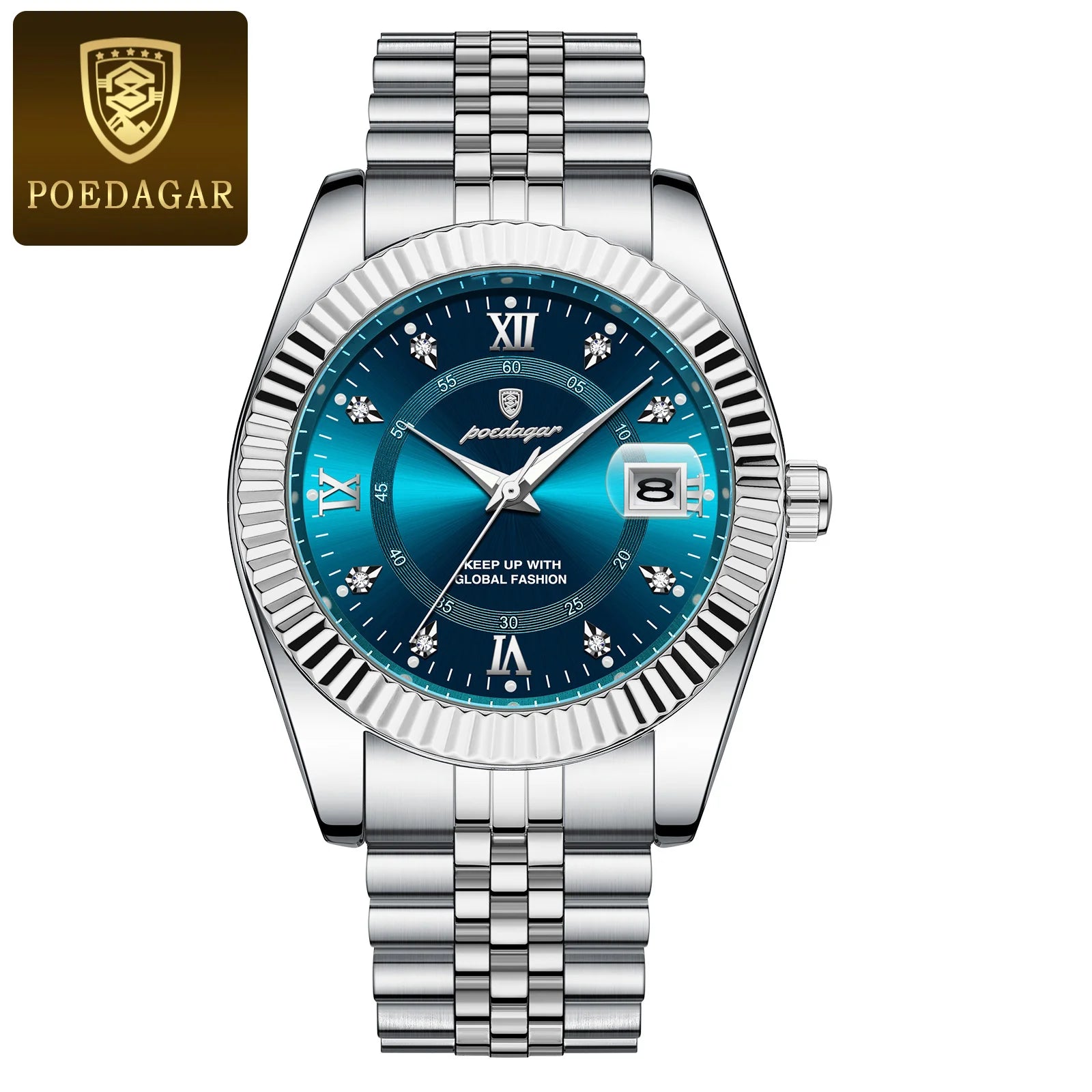 POEDAGAR Business Luxury Quartz Wristwatch For Men Waterproof Luminous Date Man Watch Stainless Steel Sports Men's Watches Reloj