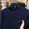 Luxury High-End Solid Color Long Sleeve Sweater Spring Autumn 2026 No.1 Sales Embroidered Fried Dough Twists Knitted